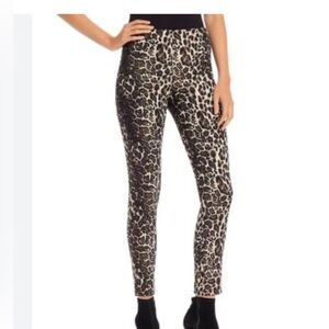 Alice + Olivia Connelly Jacquard multi leopard print skinny ankle pants size 2